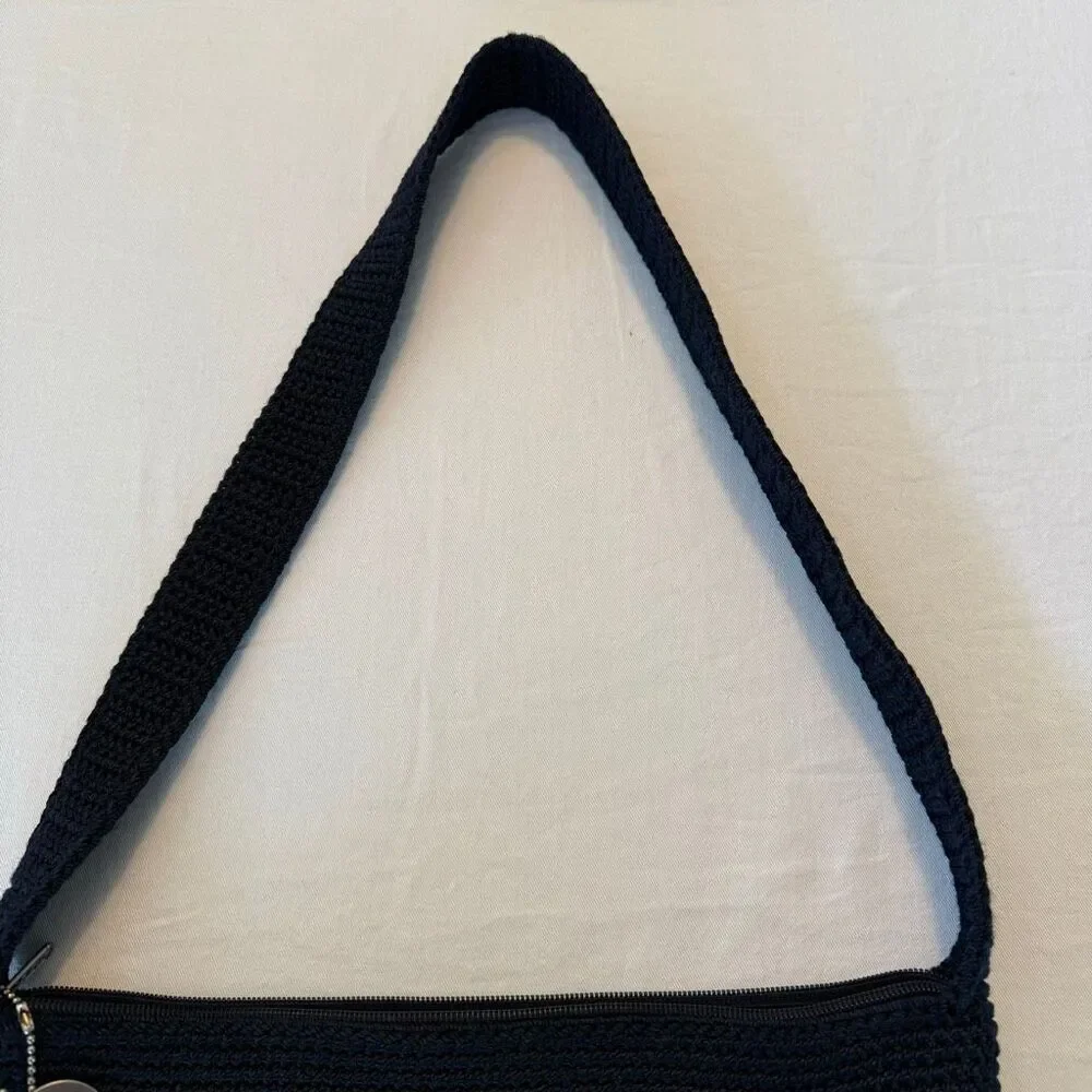 The Sak Navy Blue Crochet Shoulder Bag | Knit Hobo Purse | Zipper Closure - Picture 8 of 12